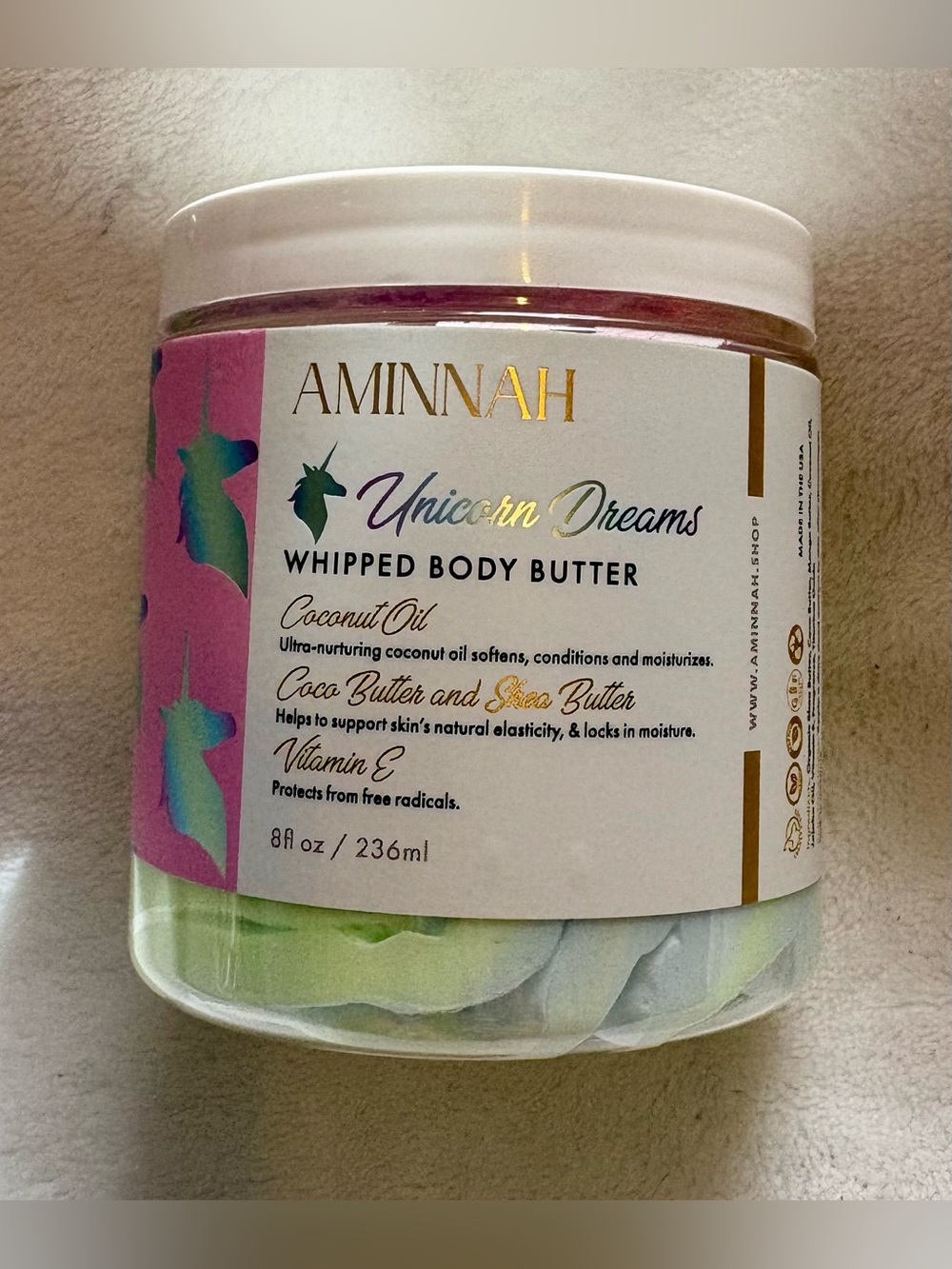 Aminnah Unicorn Dreams Whipped Body Butter - Pastel Multicolor